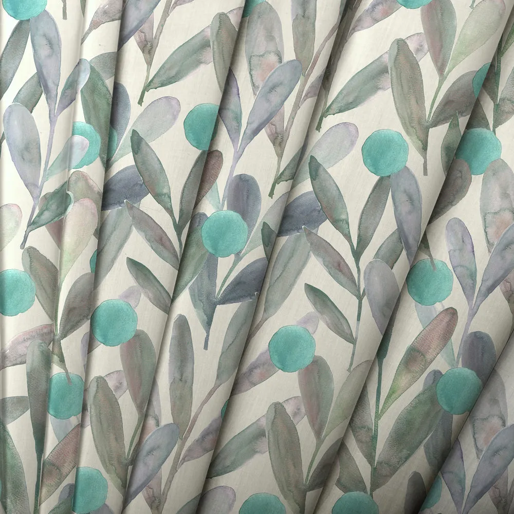 Enso Printed Cotton Made to Measure Roman Blinds Aqua