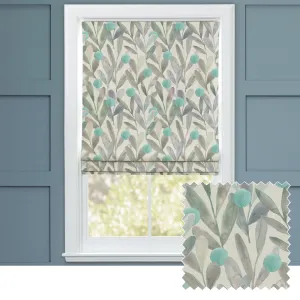 Enso Printed Cotton Made to Measure Roman Blinds Aqua chic floor carpet  