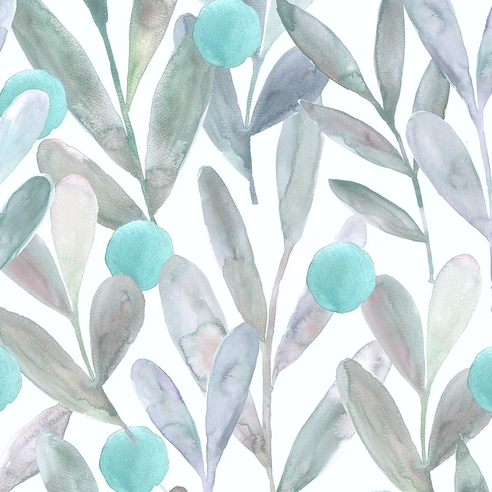 Enso Printed Cotton Made to Measure Roman Blinds Aqua