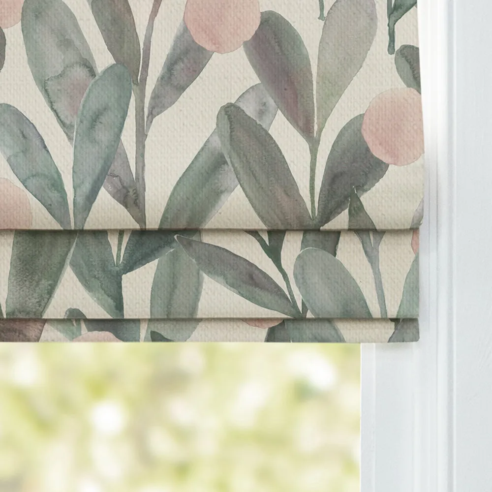 Enso Printed Cotton Made to Measure Roman Blinds Granite