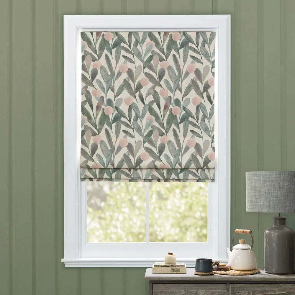 Enso Printed Cotton Made to Measure Roman Blinds Granite