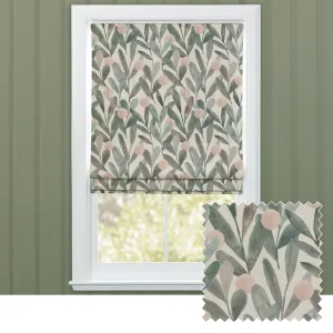 Enso Printed Cotton Made to Measure Roman Blinds Granite chic floor carpet  