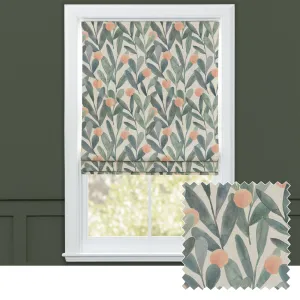Enso Printed Cotton Made to Measure Roman Blinds Mineral chic floor carpet  