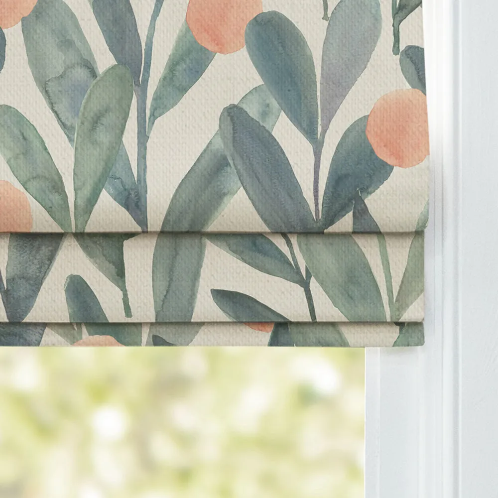 Enso Printed Cotton Made to Measure Roman Blinds Mineral