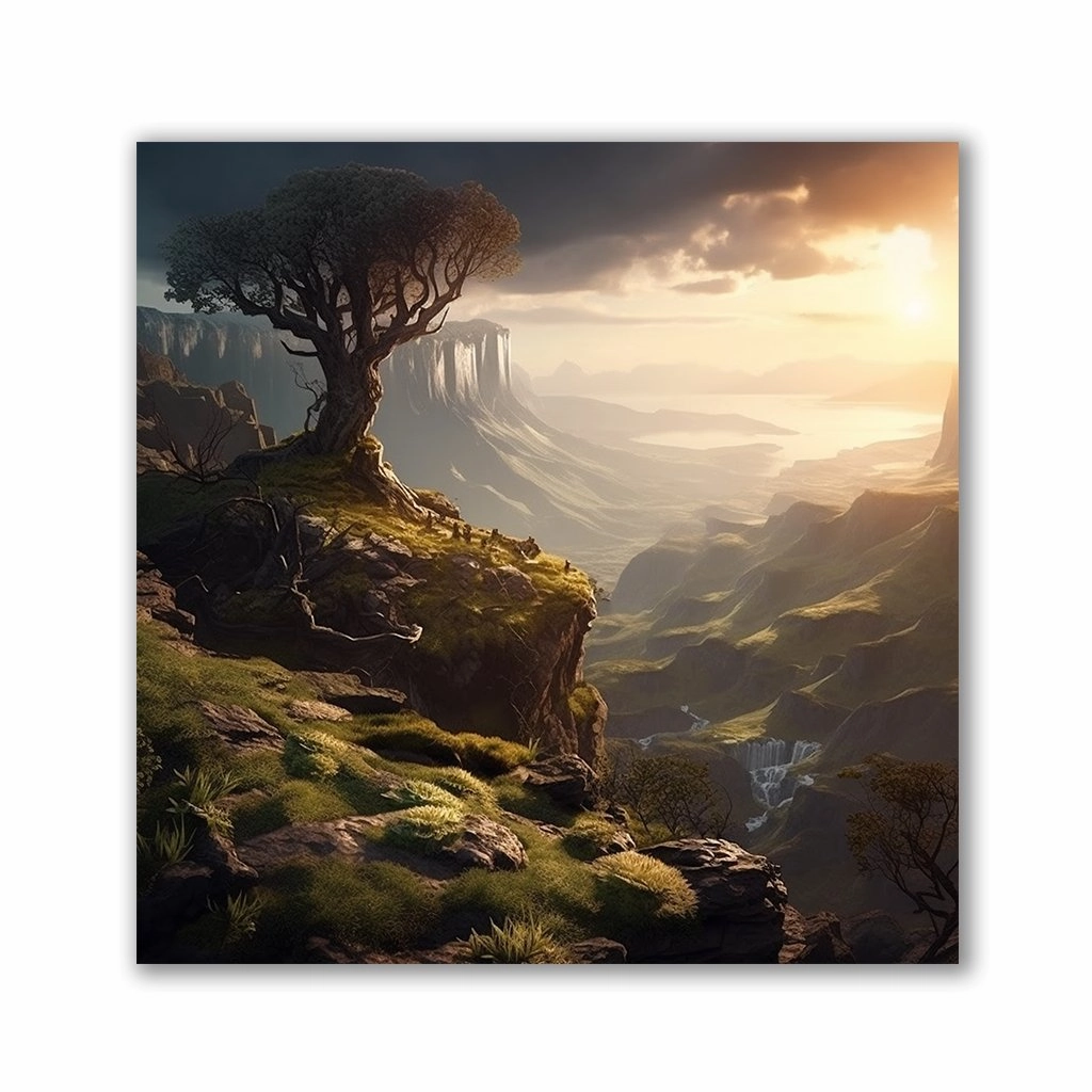 Epic Landscape by Henrivaux framed mural artwork