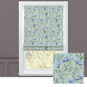 Ettrick Printed Cotton Made to Measure Roman Blinds Bluebell chic floor carpet  