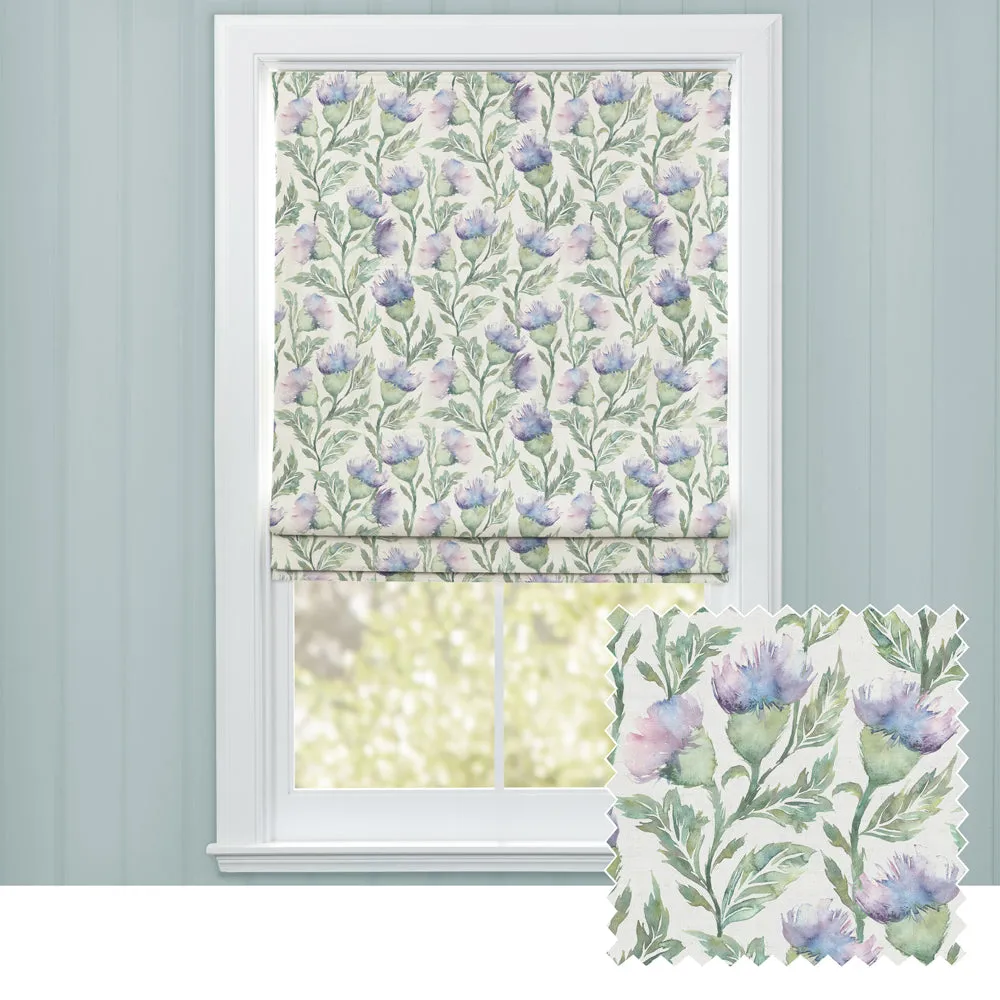 Ettrick Printed Cotton Made to Measure Roman Blinds Heather Cream chic floor carpet  