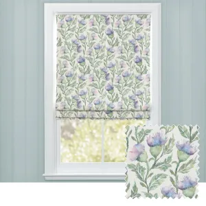 Ettrick Printed Cotton Made to Measure Roman Blinds Heather Cream chic floor carpet  