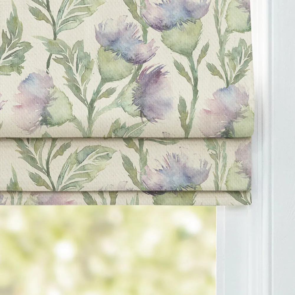 Ettrick Printed Cotton Made to Measure Roman Blinds Heather