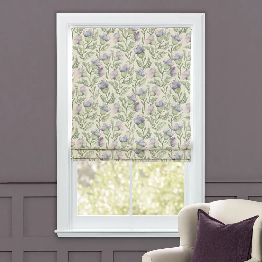 Ettrick Printed Cotton Made to Measure Roman Blinds Heather