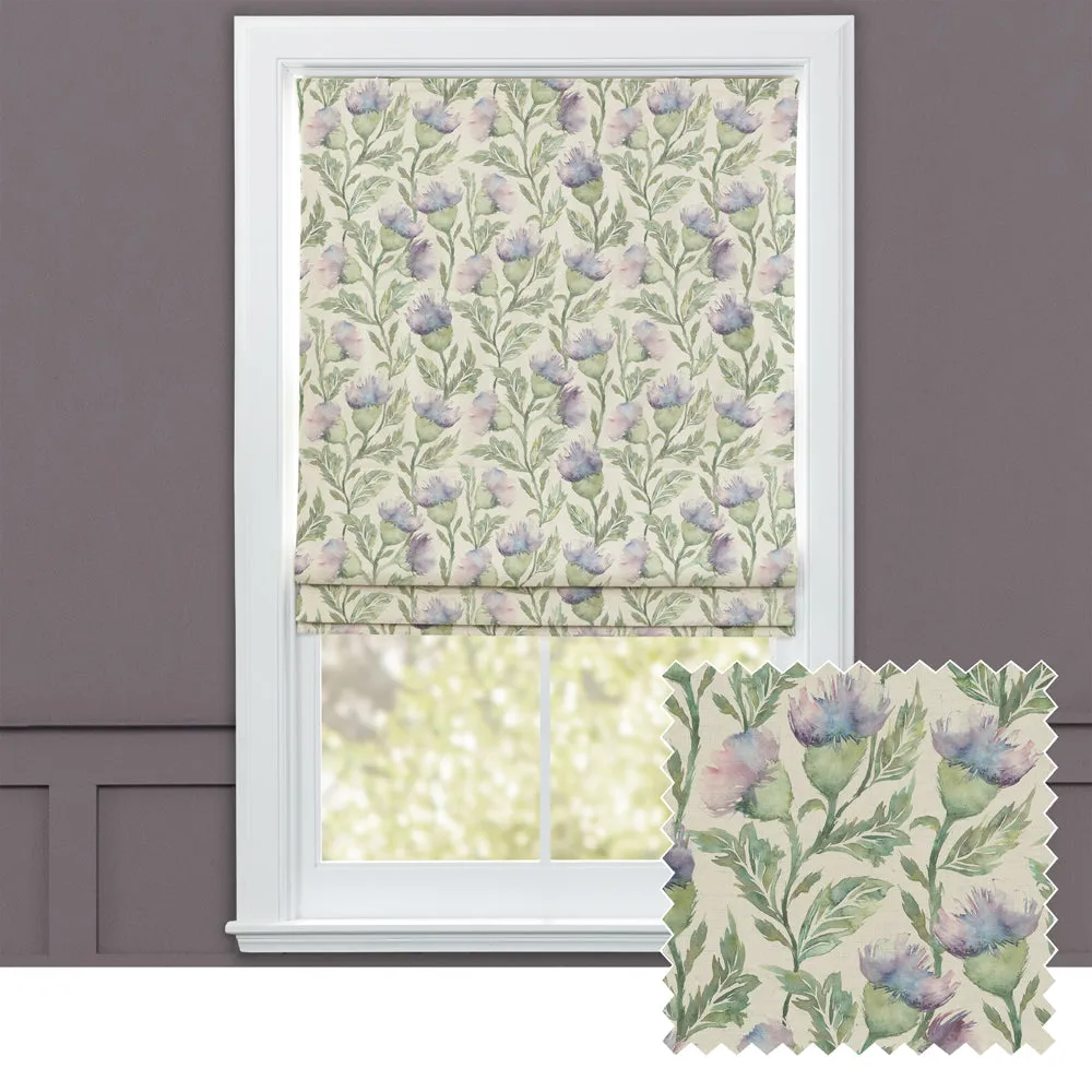 Ettrick Printed Cotton Made to Measure Roman Blinds Heather chic floor carpet  