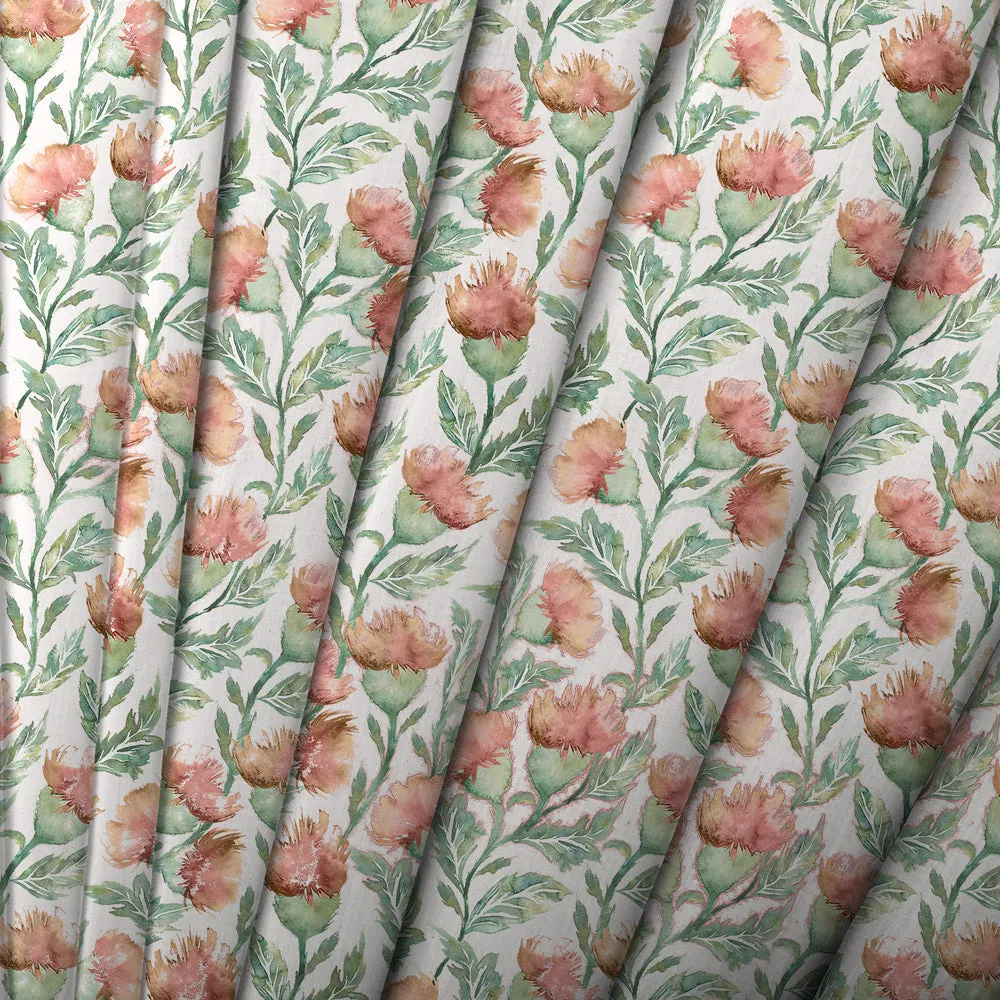 Ettrick Printed Cotton Made to Measure Roman Blinds Rust Cream