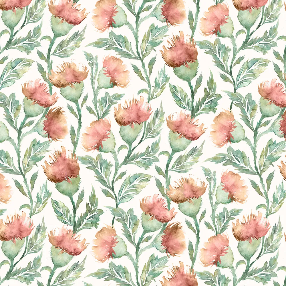 Ettrick Printed Cotton Made to Measure Roman Blinds Rust Cream