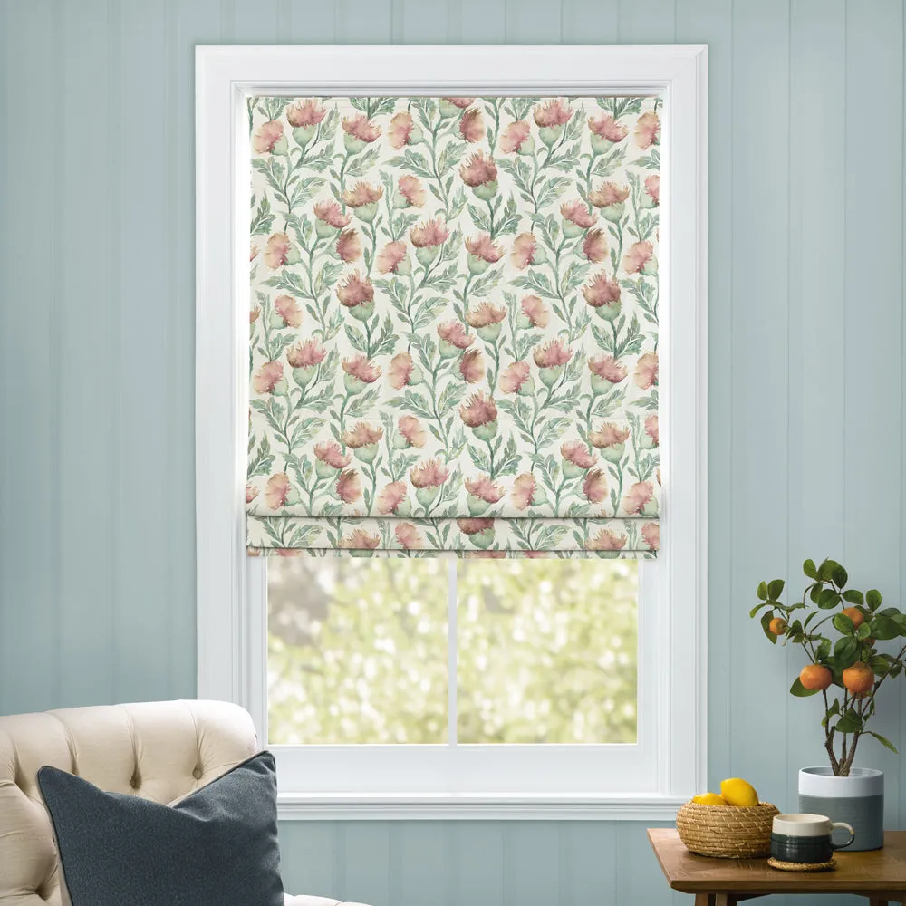 Ettrick Printed Cotton Made to Measure Roman Blinds Rust Cream
