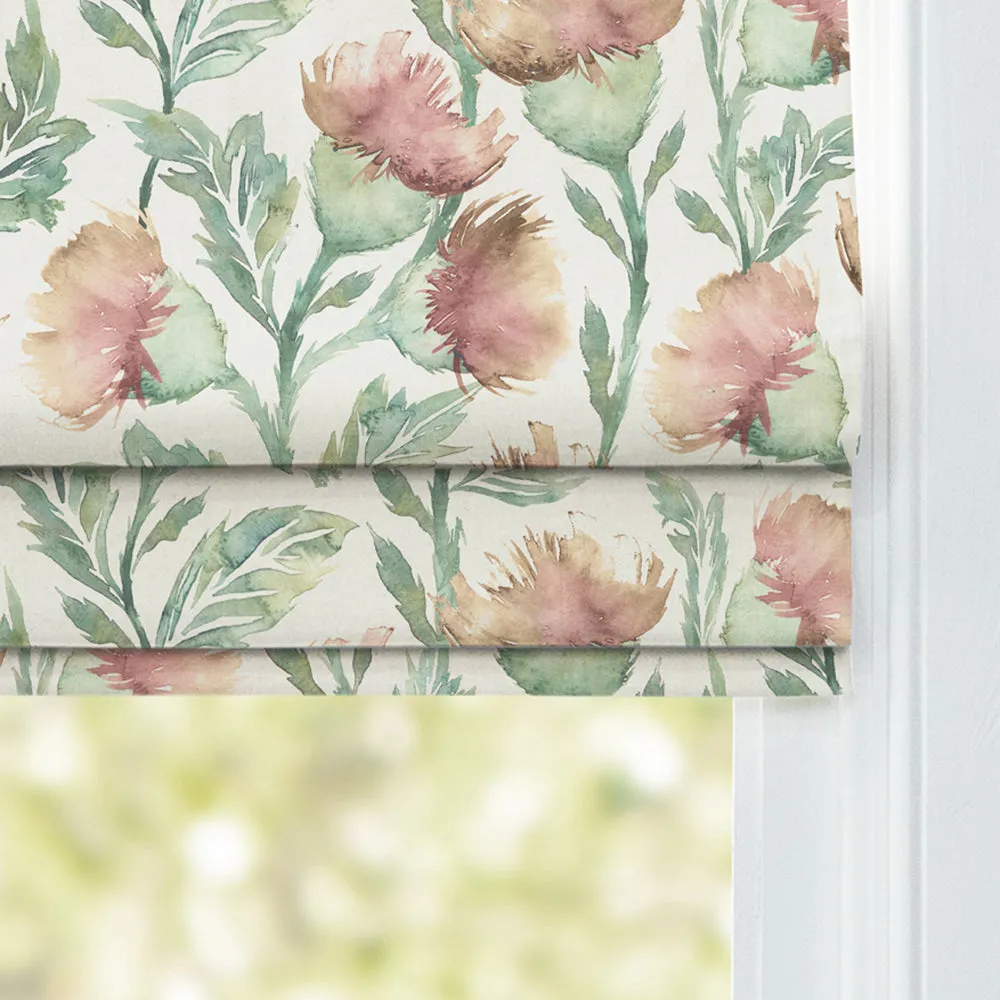 Ettrick Printed Cotton Made to Measure Roman Blinds Rust Cream