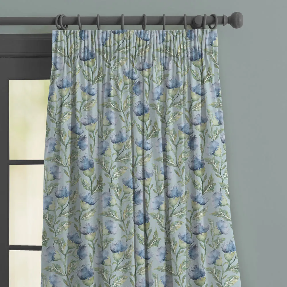 Ettrick Printed Made to Measure Curtains Bluebell