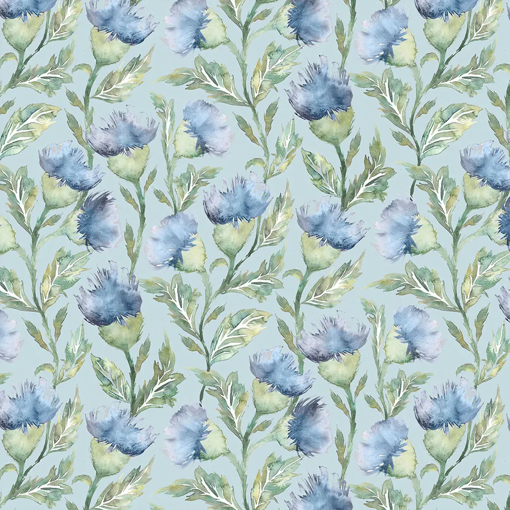 Ettrick Printed Made to Measure Curtains Bluebell
