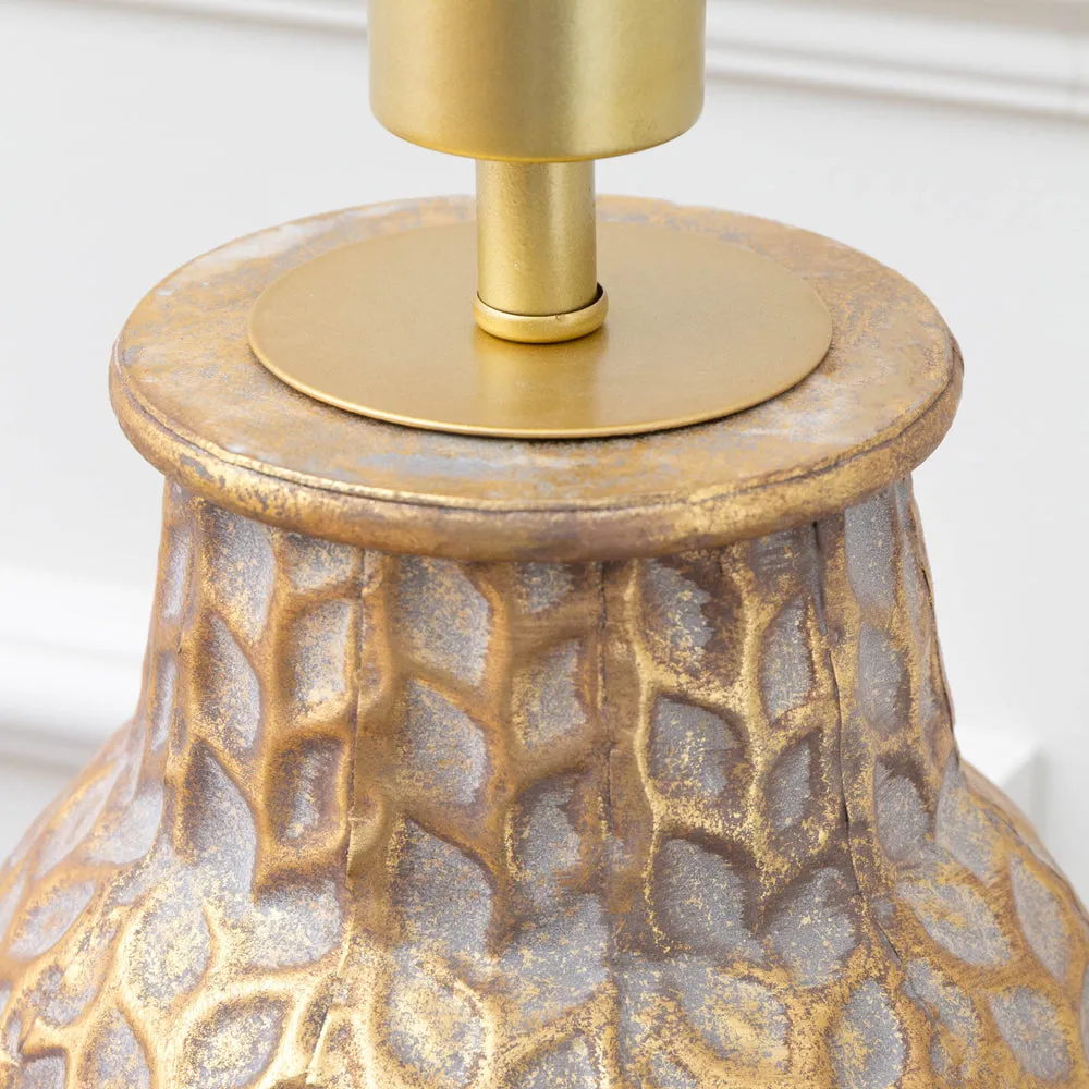 Evanora Lamp Base Gold/Whitewash