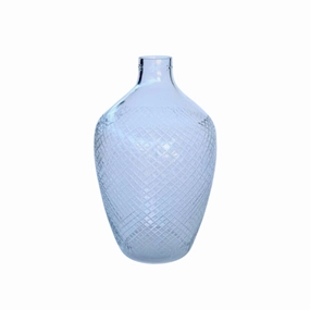 Extra large diamond etched cutout glass jar 48X28cm decorative home ornament