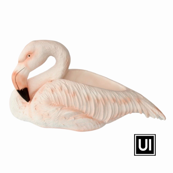 Extra large flamingo bowl planter
