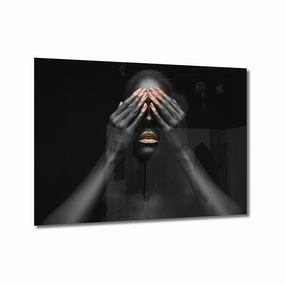 Eyes Closed Ros on Acrylic framed mural artwork