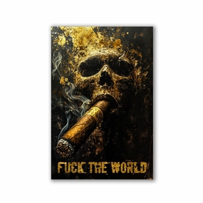 F*ck the World" by Adrian Vieriu framed mural artwork