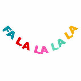 Fa La La La Felt Garland minimalist art object  