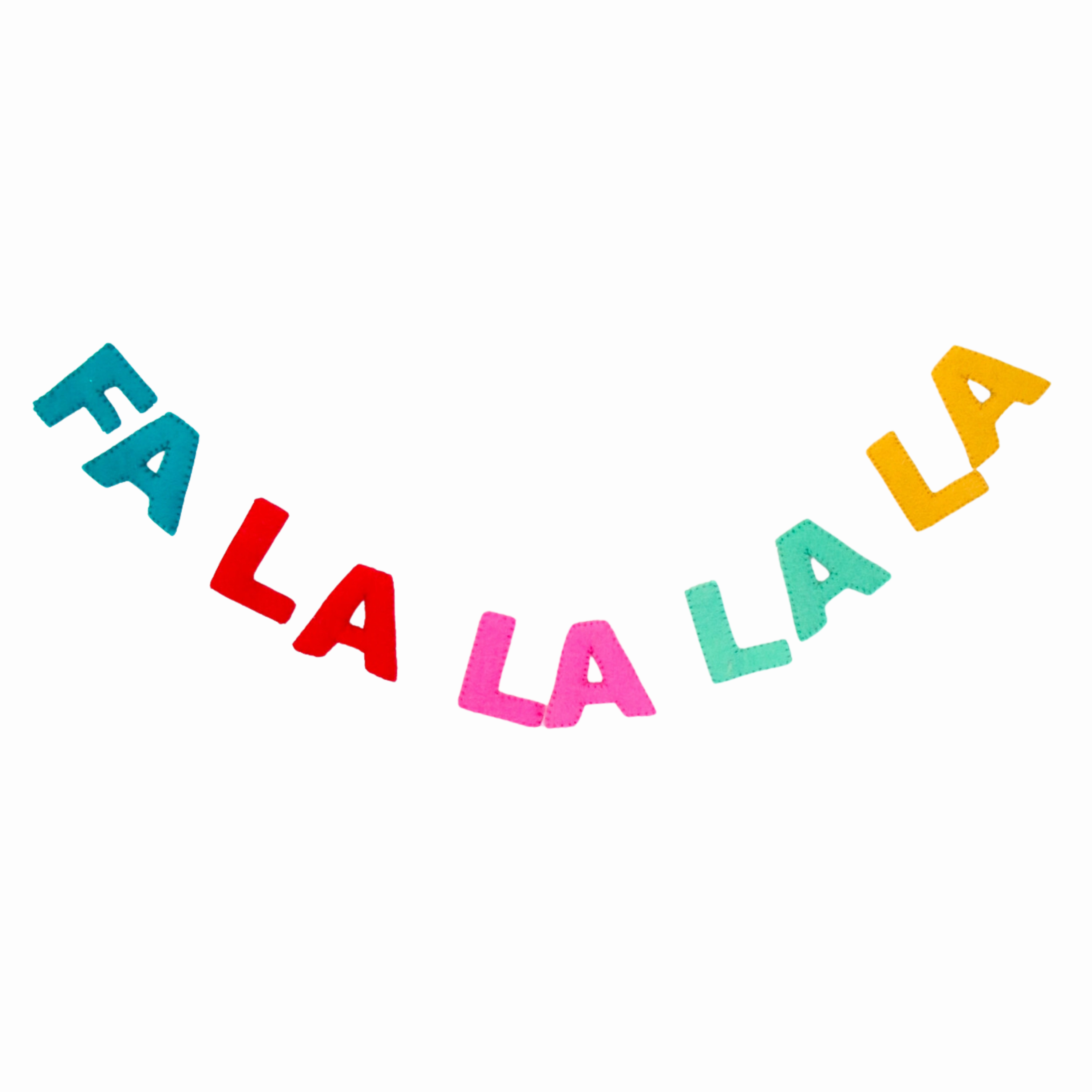 Fa La La La Felt Garland minimalist art object  