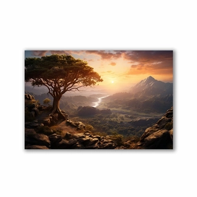 Fantasy Landscape by Henrivaux framed mural artwork