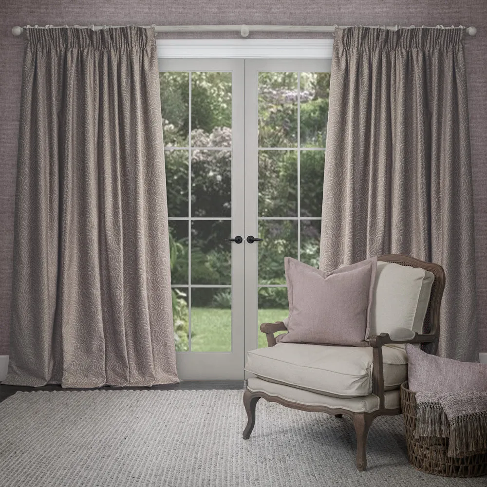 Farley Woven Chenille Pencil Pleat Curtains Truffle modern fashion rug  