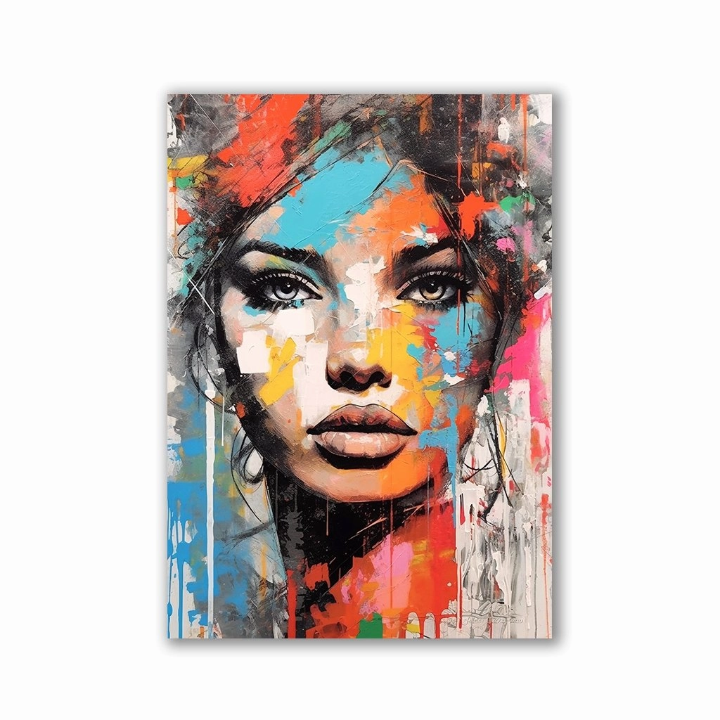 Female Pop Art by Rosa Piazza framed mural artwork