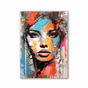 Female Pop Art by Rosa Piazza framed mural artwork