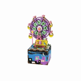 Ferris Wheel DIY 3D Wooden Music Box Puzzle, 6-3/4-Inch wooden room decoration