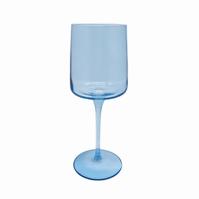 Fine Line Light Blue With White Rim Wine Glass, Set of 4 mini desktop sculpture