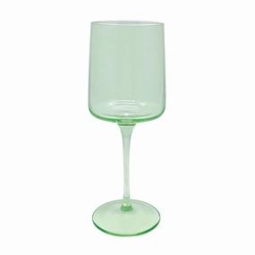 Fine Line Light Green With White Rim Wine Glass, Set of 4 mini desktop sculpture