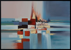 Fire Brick Handmade Oil Painting artistic wall mural