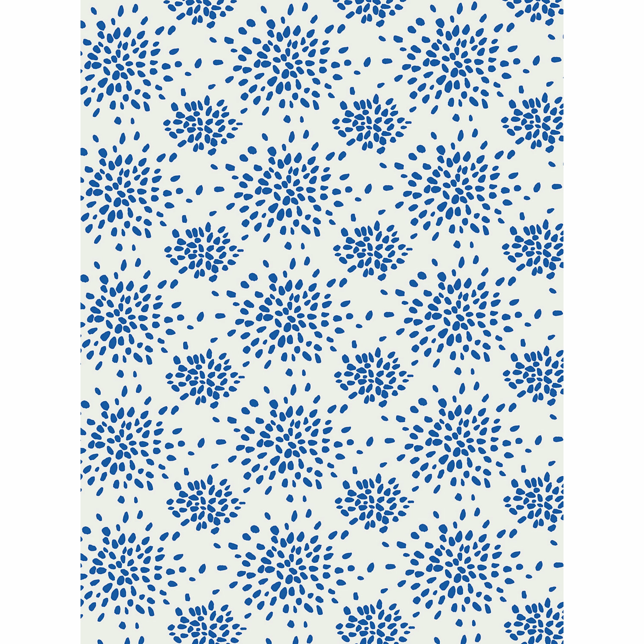 Fireworks Wallcovering in Blue On White