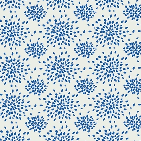 Fireworks Wallcovering in Blue On White paper wall covering
