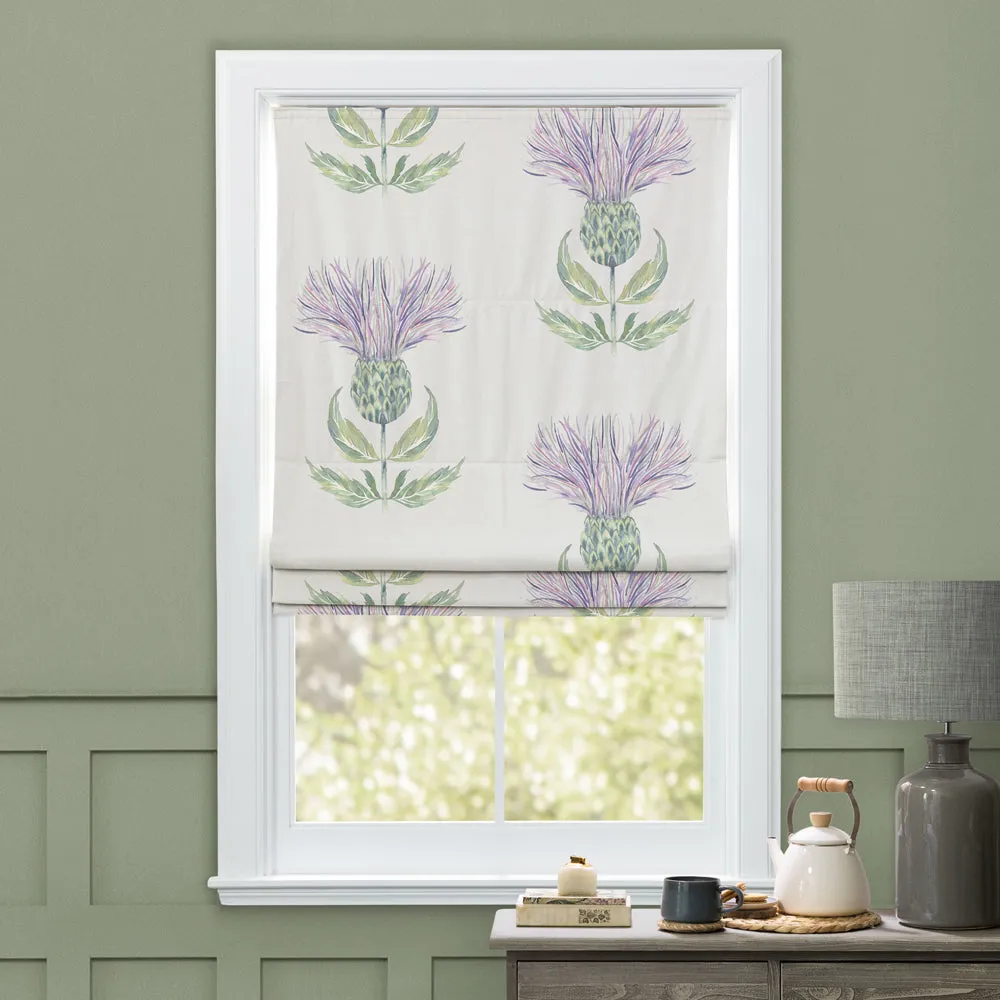 Firth Printed Cotton Made to Measure Roman Blinds Granite Cream