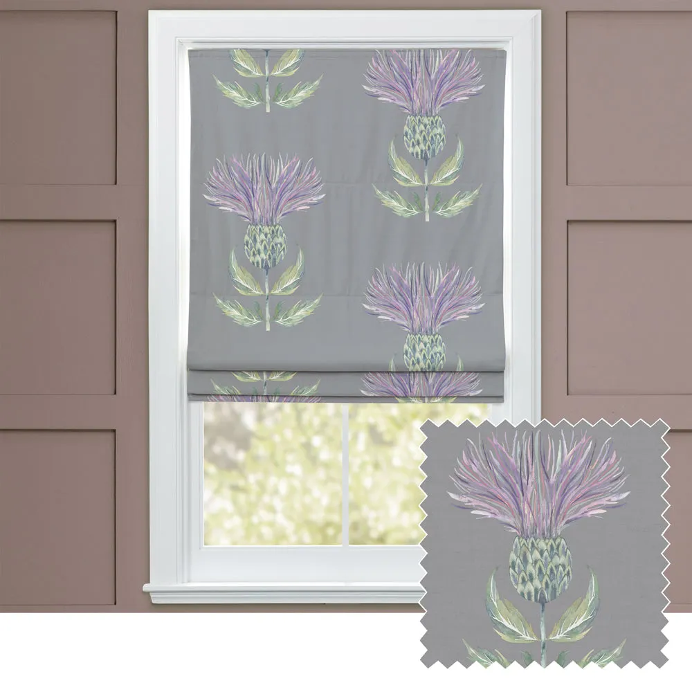 Firth Printed Cotton Made to Measure Roman Blinds Granite chic floor carpet  