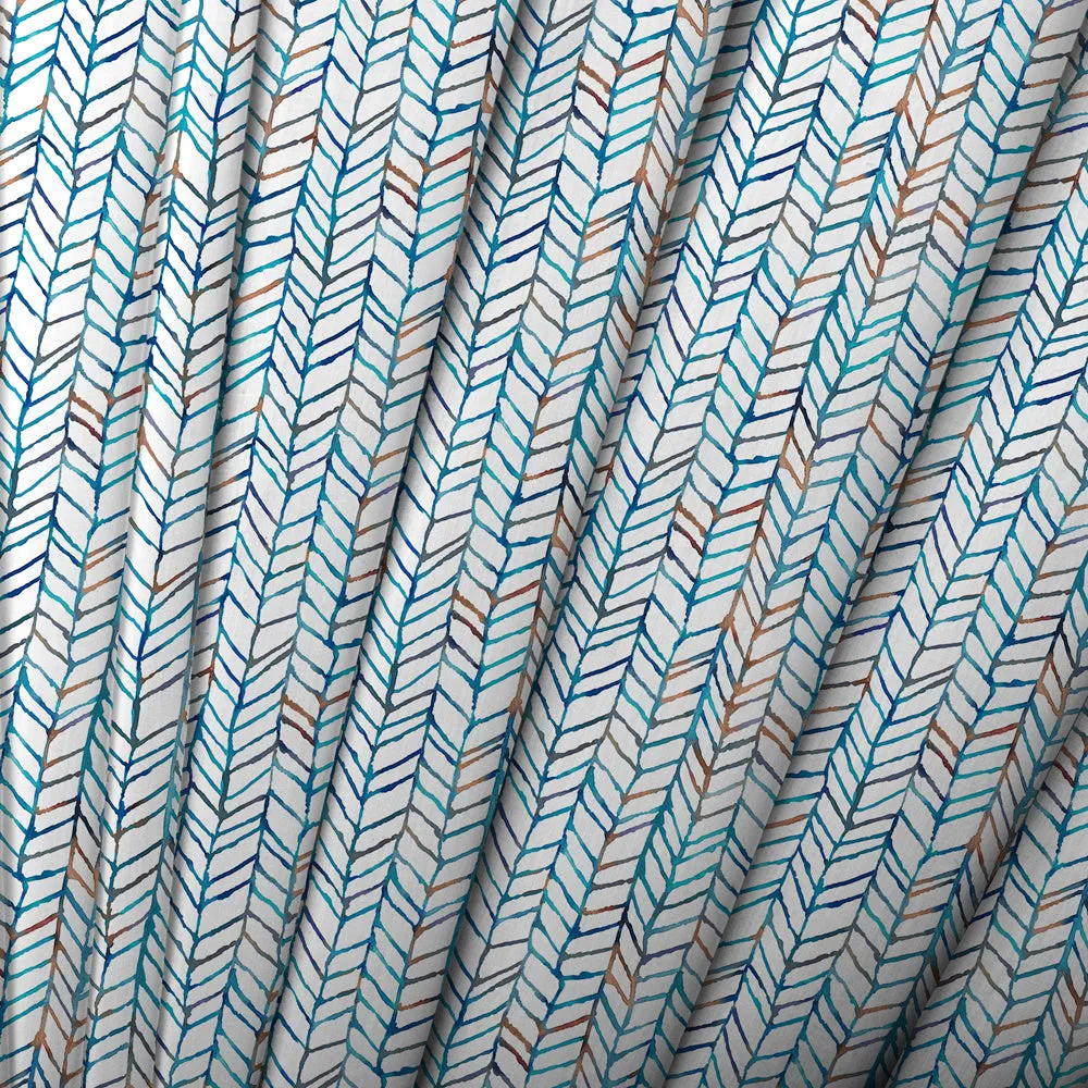 Fishing Net Printed Cotton Made to Measure Roman Blinds Cobalt