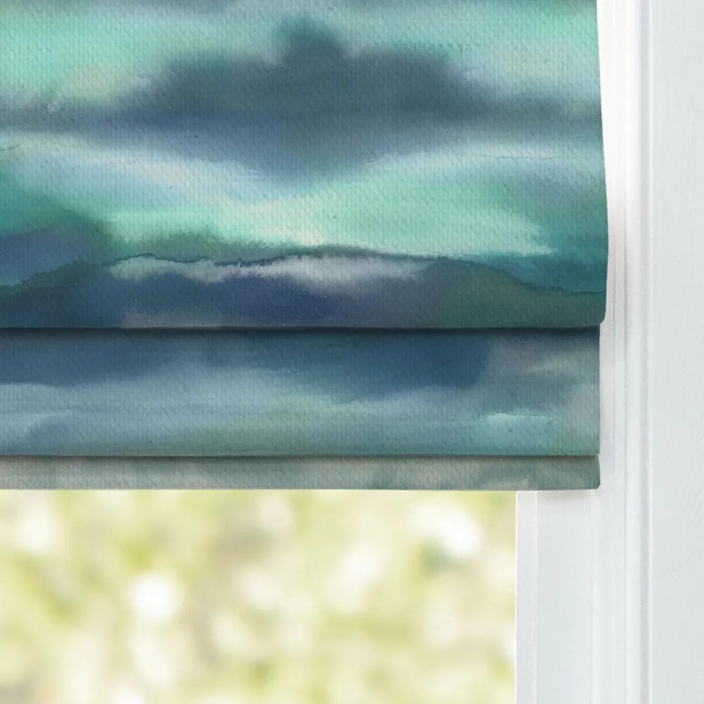 Fjord Printed Cotton Made to Measure Roman Blinds Cobalt