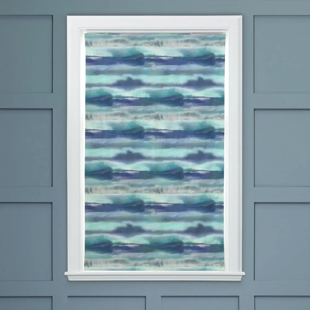 Fjord Printed Cotton Made to Measure Roman Blinds Cobalt