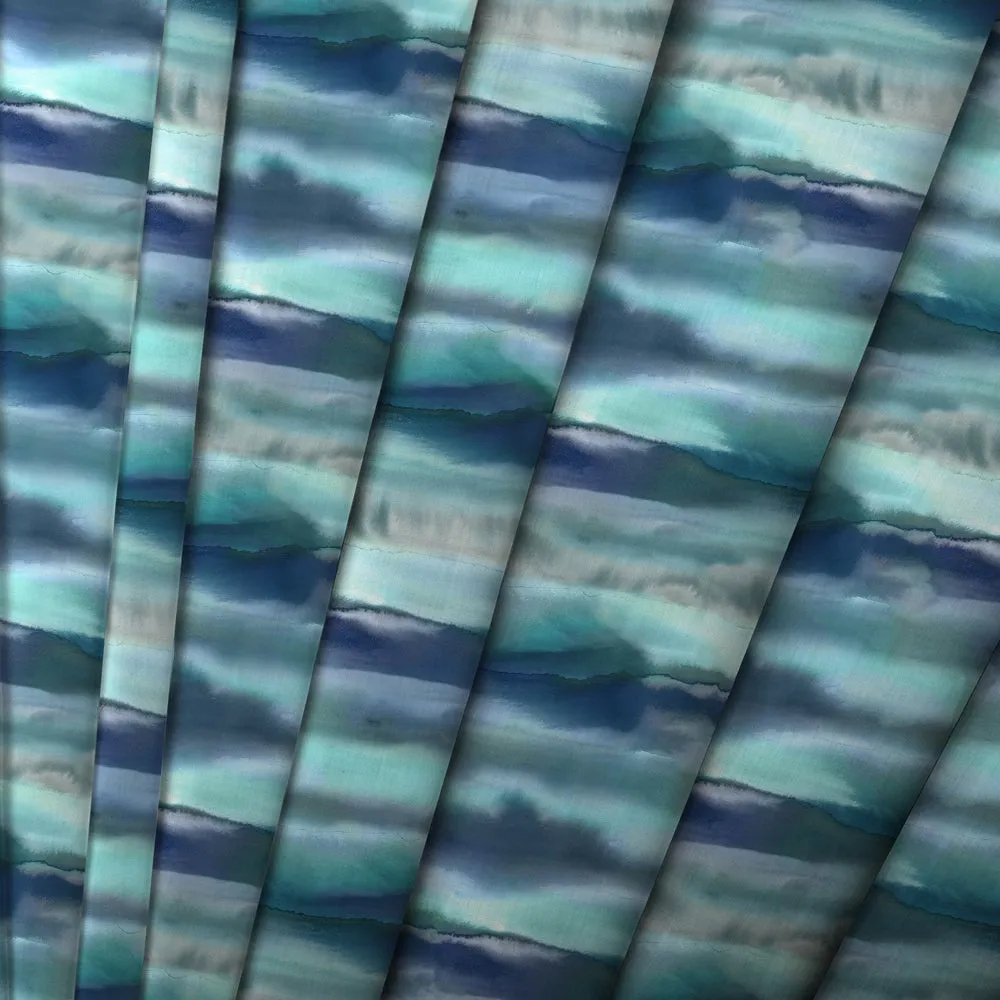 Fjord Printed Cotton Made to Measure Roman Blinds Cobalt