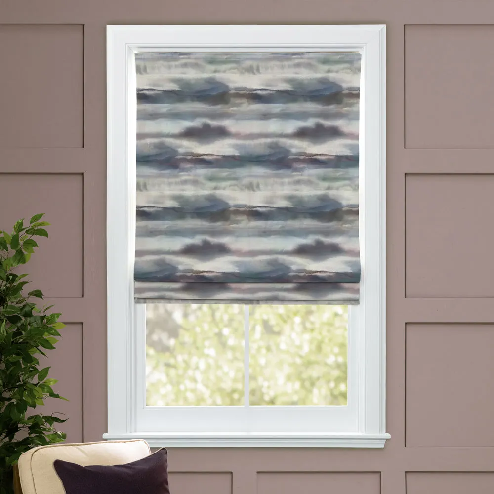 Fjord Printed Cotton Made to Measure Roman Blinds Slate