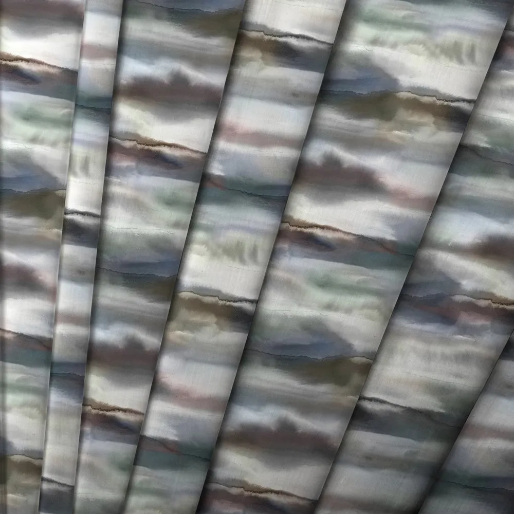 Fjord Printed Cotton Made to Measure Roman Blinds Slate