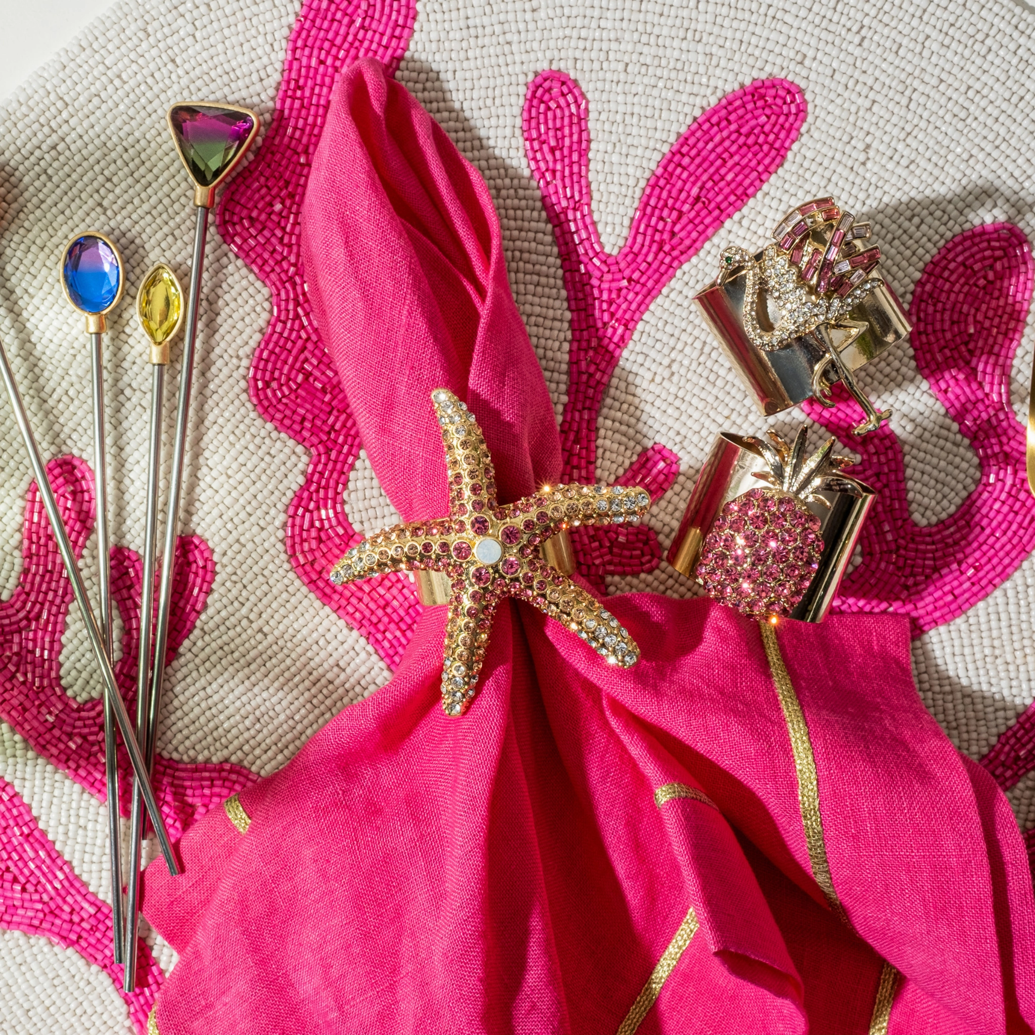 Flamingo Napkin Rings, Set of Two