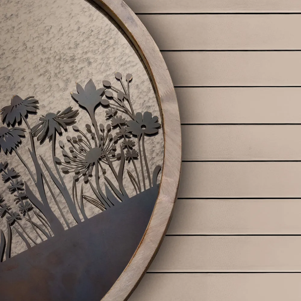 Fleur Et Faune Circle Antique Mirror Greywash