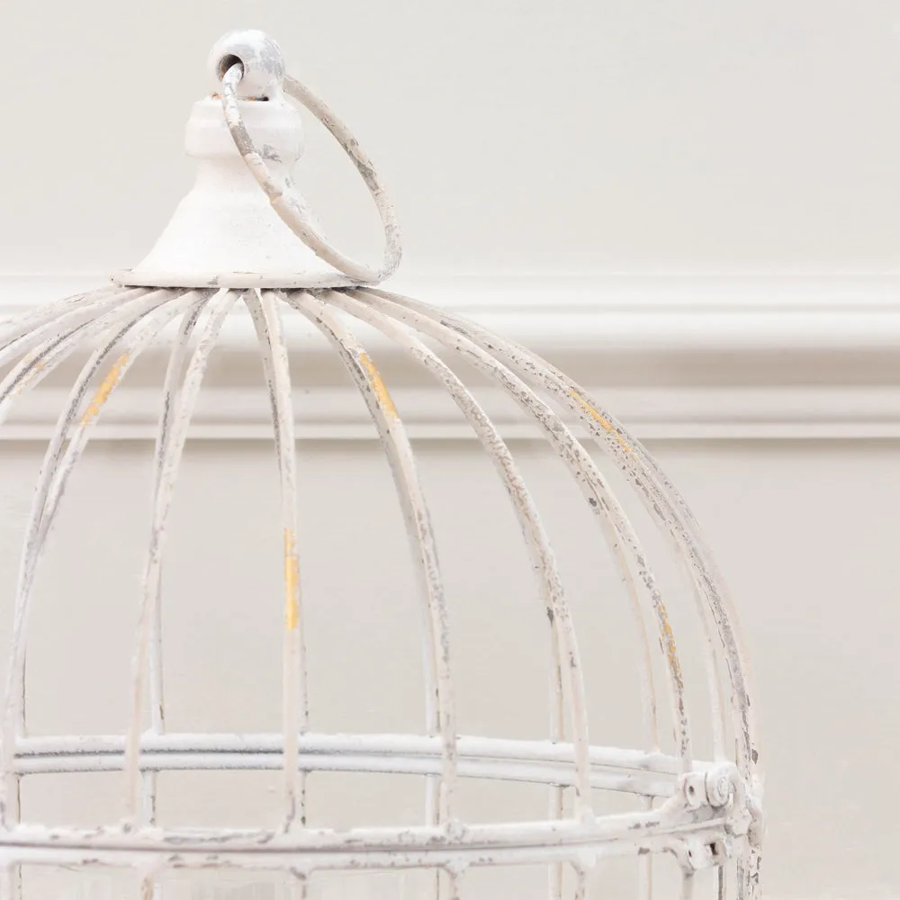 Fleur Et Faune Metal Floral Lantern White