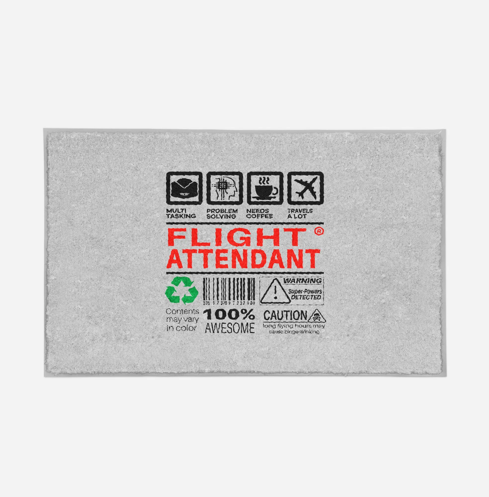 Flight Attendant Label Designed Door Mats
